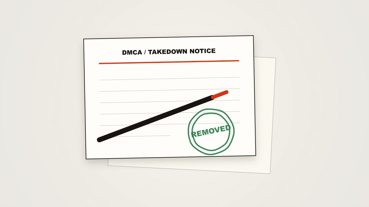 Legal notice pages for a TikTok defamation and DMCA takedown as the lawful route behind how to get someone's TikTok banned.