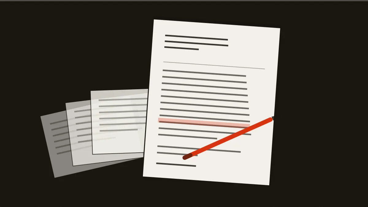 A drafted letter before action on a press-office desk, the point where a review becomes Trustpilot defamation, not opinion.